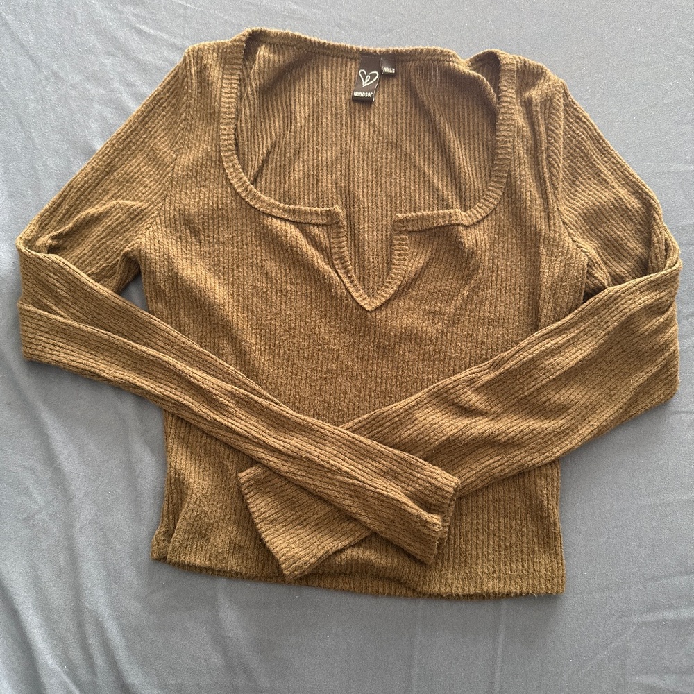 Forest green crop top long sleeve Windsor